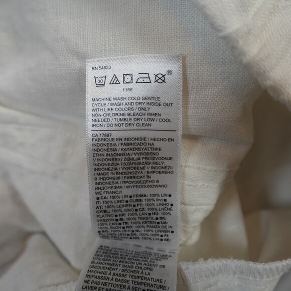 Athleta Pants Womens 16 Cabo Linen Wide Leg Pant White Beachy Relaxed Lagenlook - Picture 8 of 11